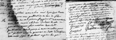 Mariage à St-Fulgent le 23 novembre 1733 entre Me Pierre FRAPPIER, sieur de la Mauvinerie, et Dlle Marie CHEDRAN
