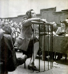 Magda Fontanges lors de son procès à Bordeaux en 1947